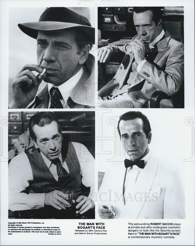 Press Photo Robert Sacchi in &quot;The Man With Bogart&#39;s Face&quot; - Historic Images