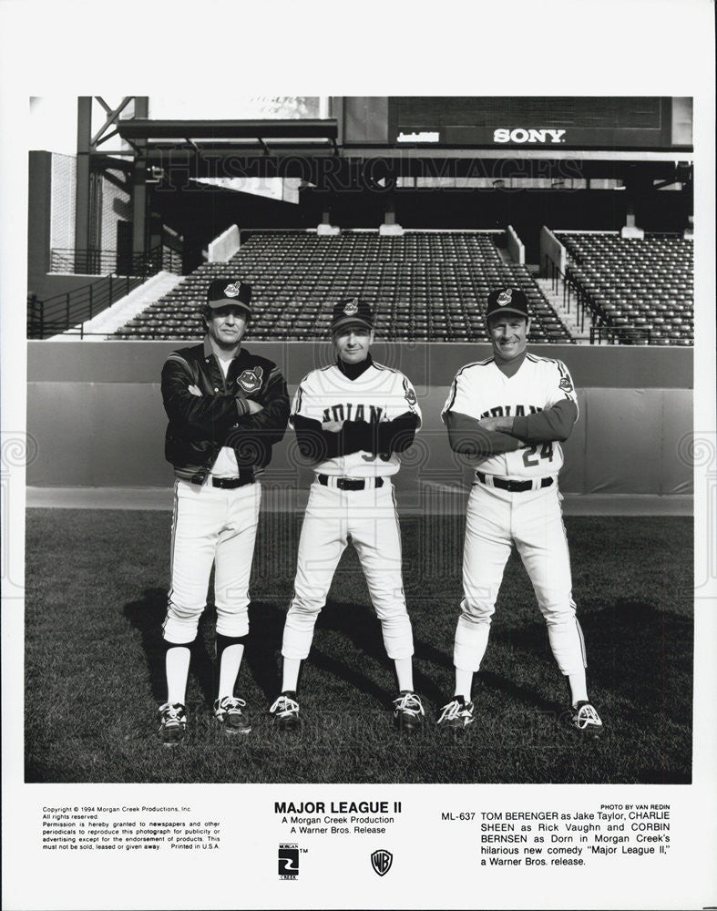 1994 Press Photo Major League II Tom Berenger Charlie Sheen Corbin bernsen movie - Historic Images