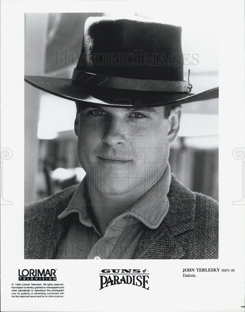 1990 Press Photo John Terlesky stars as Dakota in &quot;Guns of Paradise&quot; - Historic Images