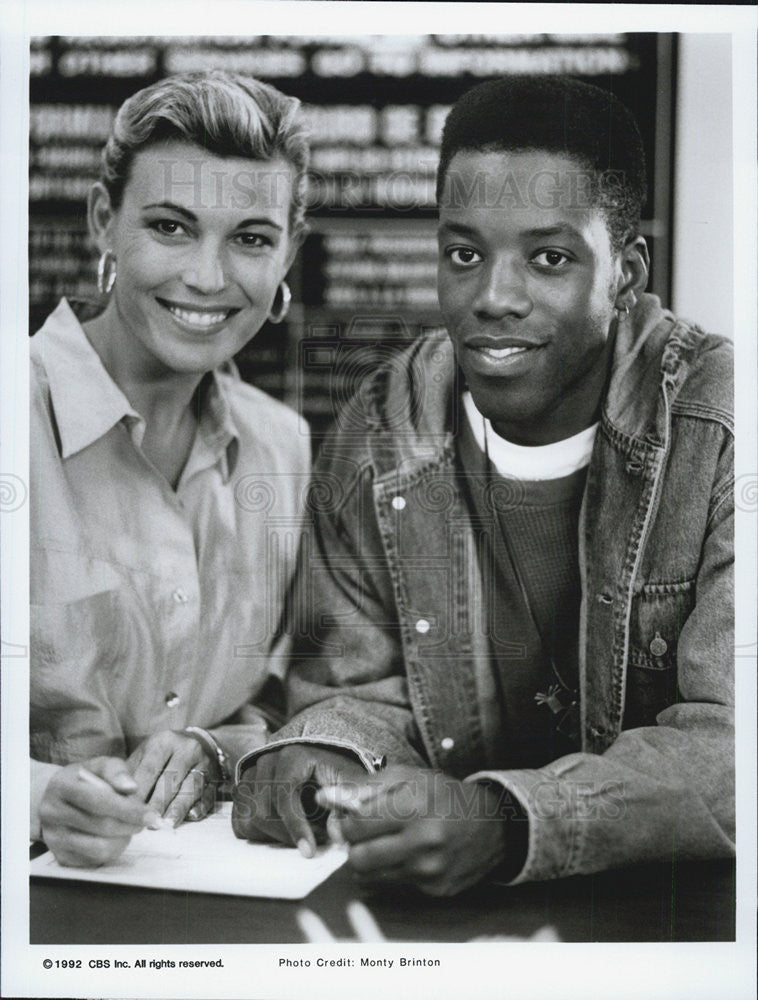 1992 Press Photo Kadeem Hardison Vanna White Words Up  - Historic Images