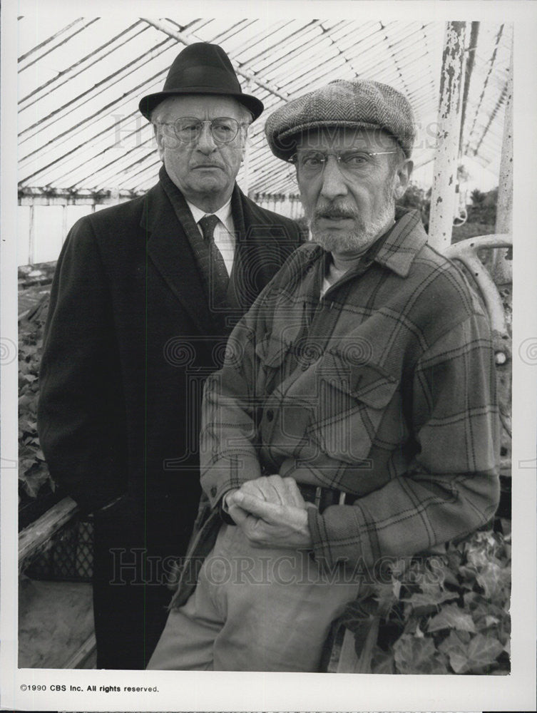 1990 Press Photo A Matter of Conscience Eli Wallach Tom Aldredge CBS Television - Historic Images