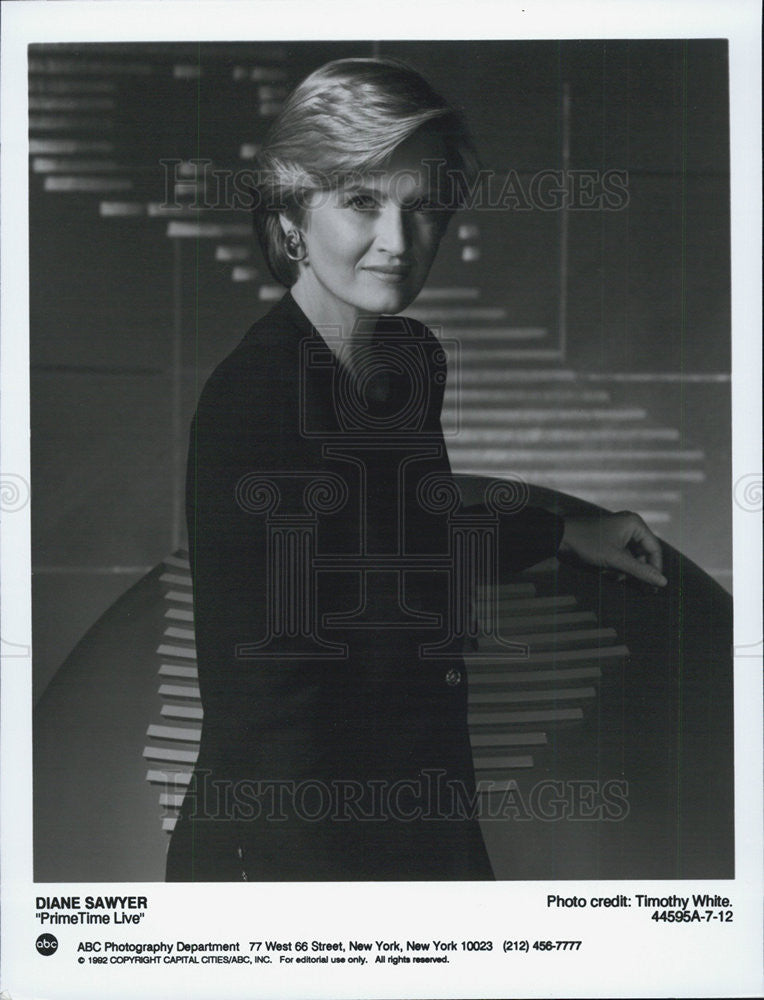 1992 Press Photo Diane Sawyer PrimeTime Live - Historic Images