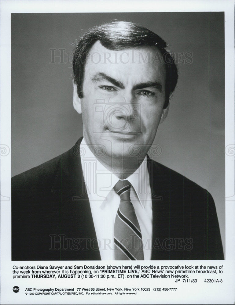PrimeTime Live San Donaldson ABC News 1989 vintage promo photo print ...