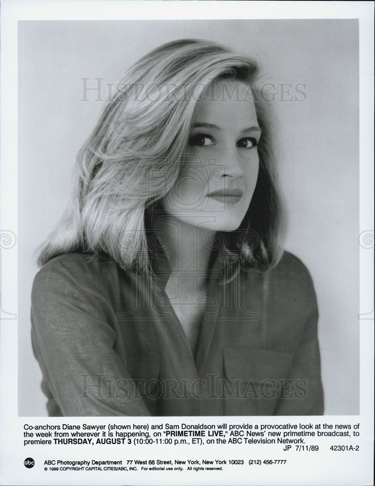 1989 Press Photo Primetime Live ABC News Diane Sawyer - Historic Images