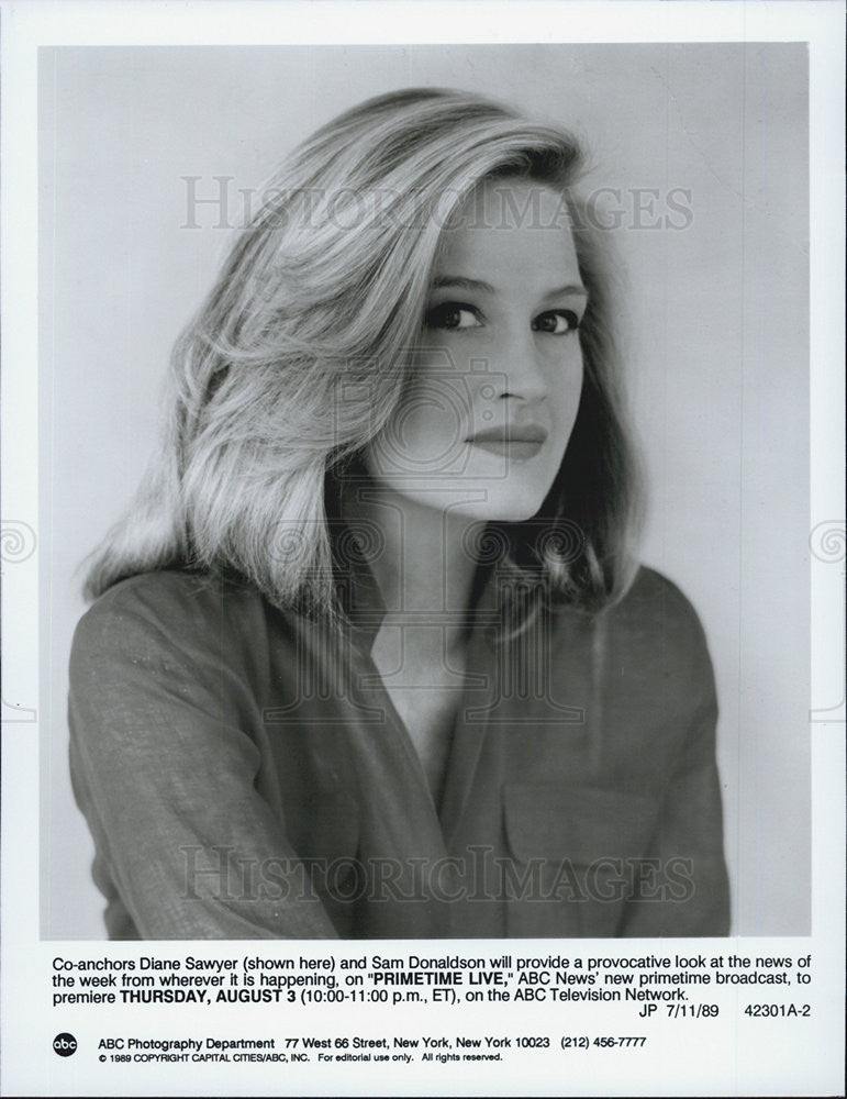 1989 Press Photo Primetime Live ABC News Diane Sawyer - Historic Images