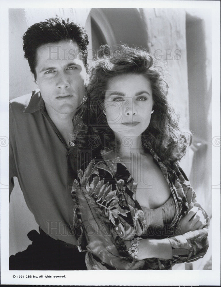 1991 Press Photo Rob Estes and Mitzi Kapture star in &quot;Silk Stalkings&quot; - Historic Images