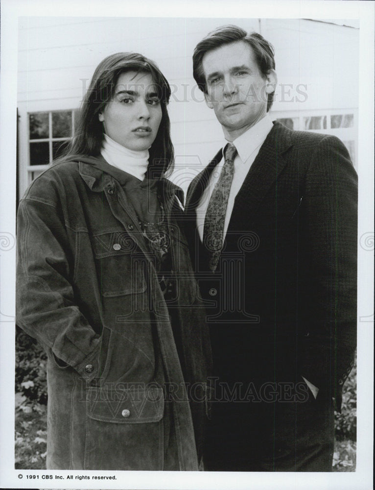 1991 Press Photo Abby My Love Cara Buono Anthony Heald CBS Television - Historic Images