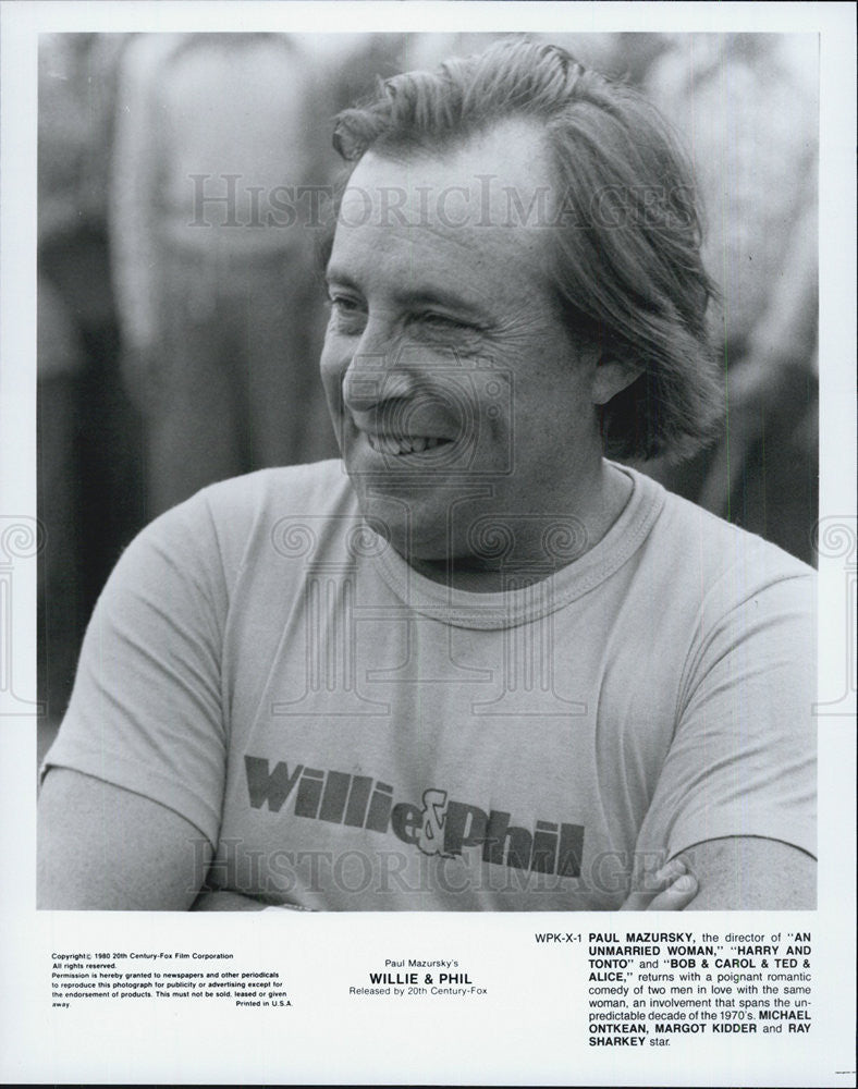 1980 Press Photo &quot;Willie &amp; Phil&quot; Director Paul Mazursky - Historic Images