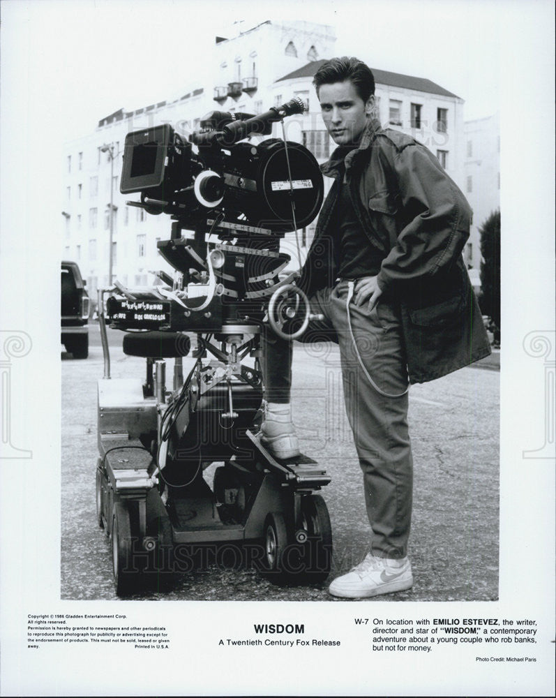 1985 Press Photo Emilio Estevez stars in &quot;Wisdom&quot; - Historic Images