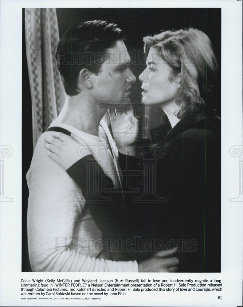 1989 Press Photo Actress Kelly McGillis and Actor Kurt Russell - Historic Images