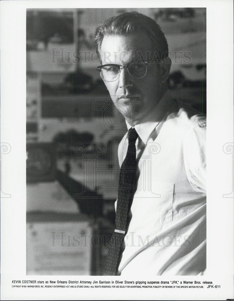 1991 Press Photo Kevin Costner in Oliver Stone&#39;s suspense drama &quot;JFK&quot; - Historic Images