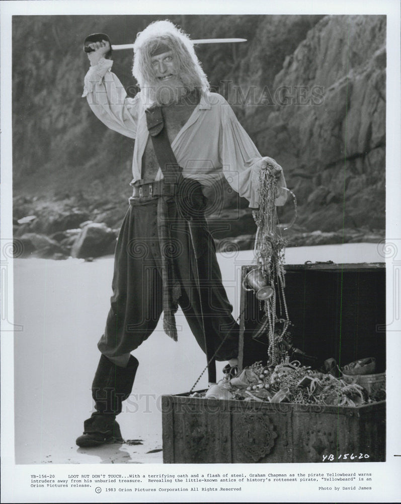 1983 Press Photo of Actors  Graham Chapman as pirate Yellowbeard - Historic Images