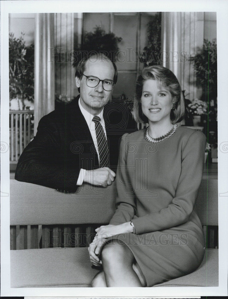 1990 Press Photo of CBS anchors,Paula Zahn and Harry Smith. - Historic Images