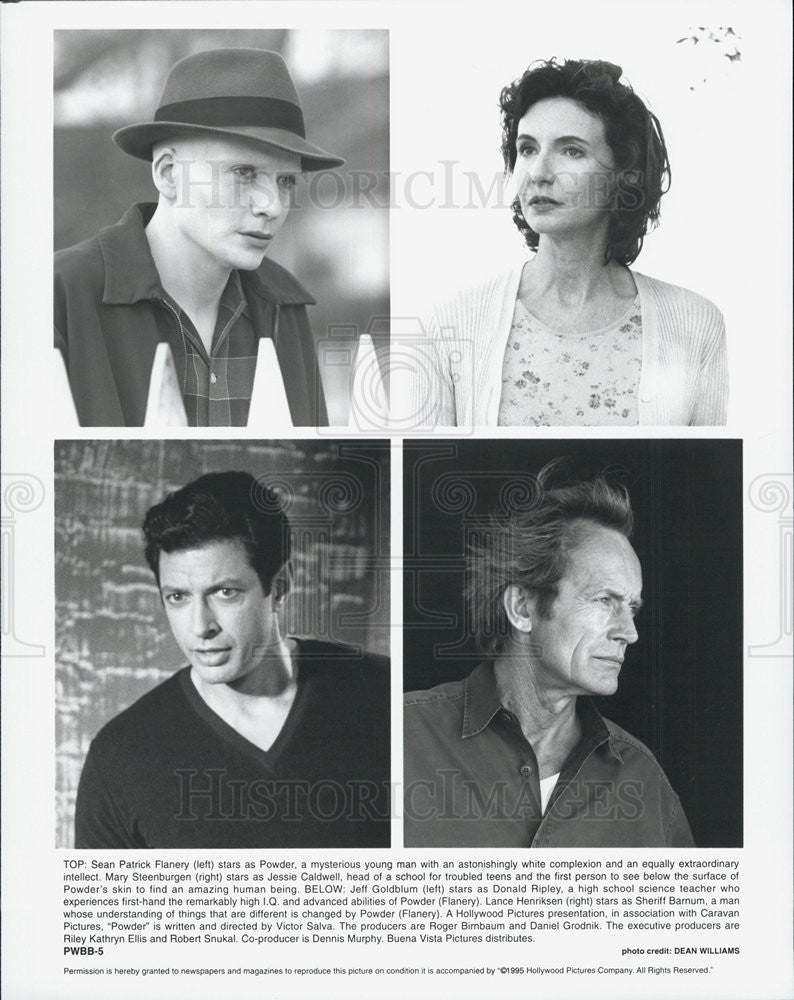 1995 Press Photo Powder Sean Patrick Flanery Mary Steenburgen Jeff Goldblum - Historic Images