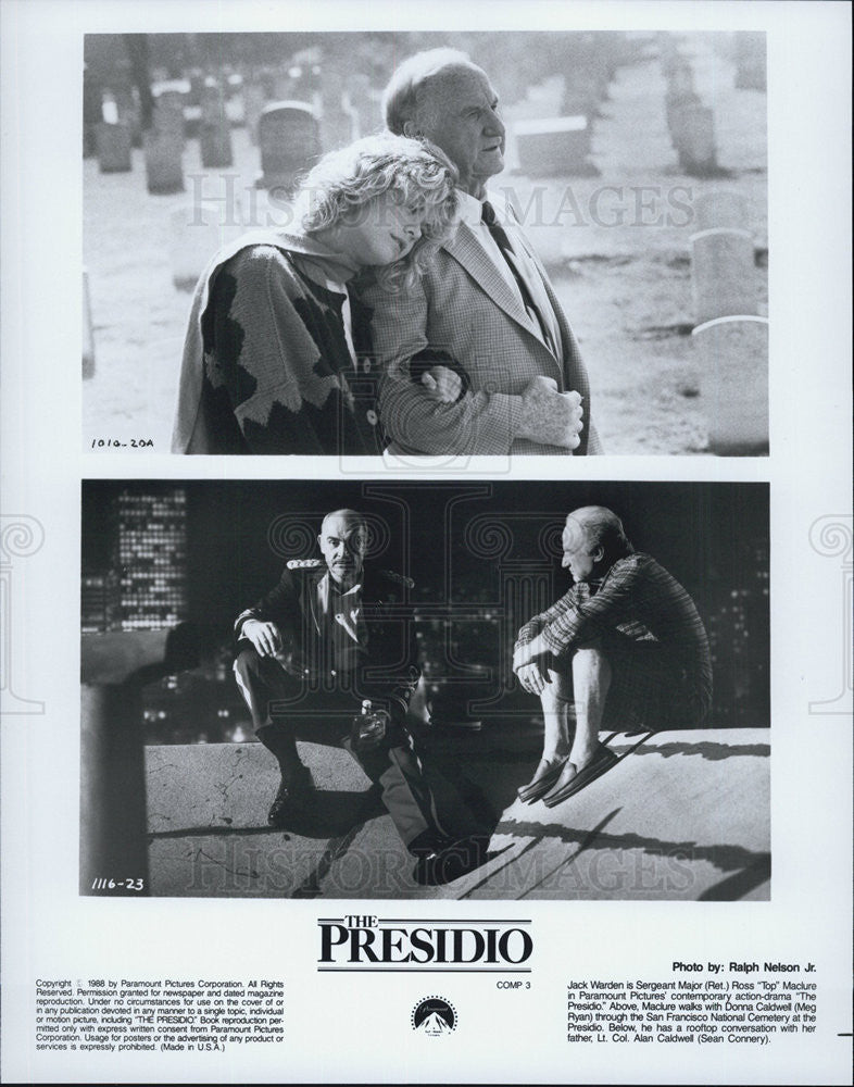 1988 Press Photo The Presidio Jack Warden Meg Ryan Sean Connery - Historic Images