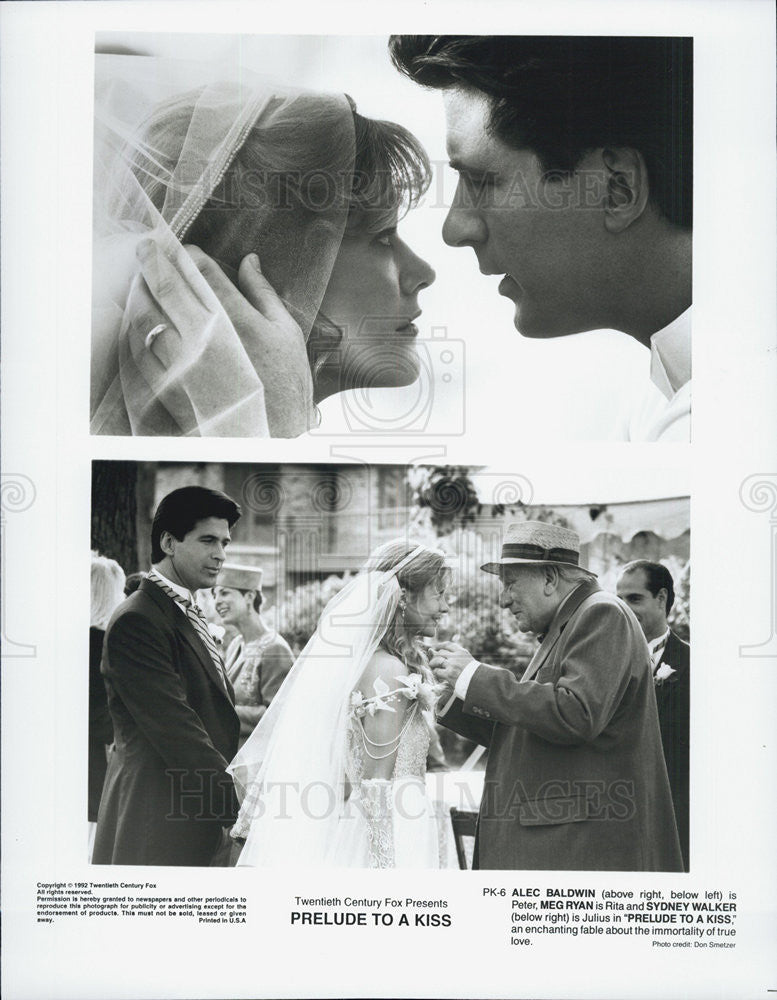 1992 Press Photo Alec Baldwin &amp; Meg Ryan in &quot;Prelude to a Kiss&quot; - Historic Images