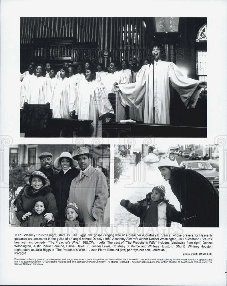 1996 Press Photo The Preacher&#39;s Wife Denzel Washington Justin Pierre Edmund - Historic Images