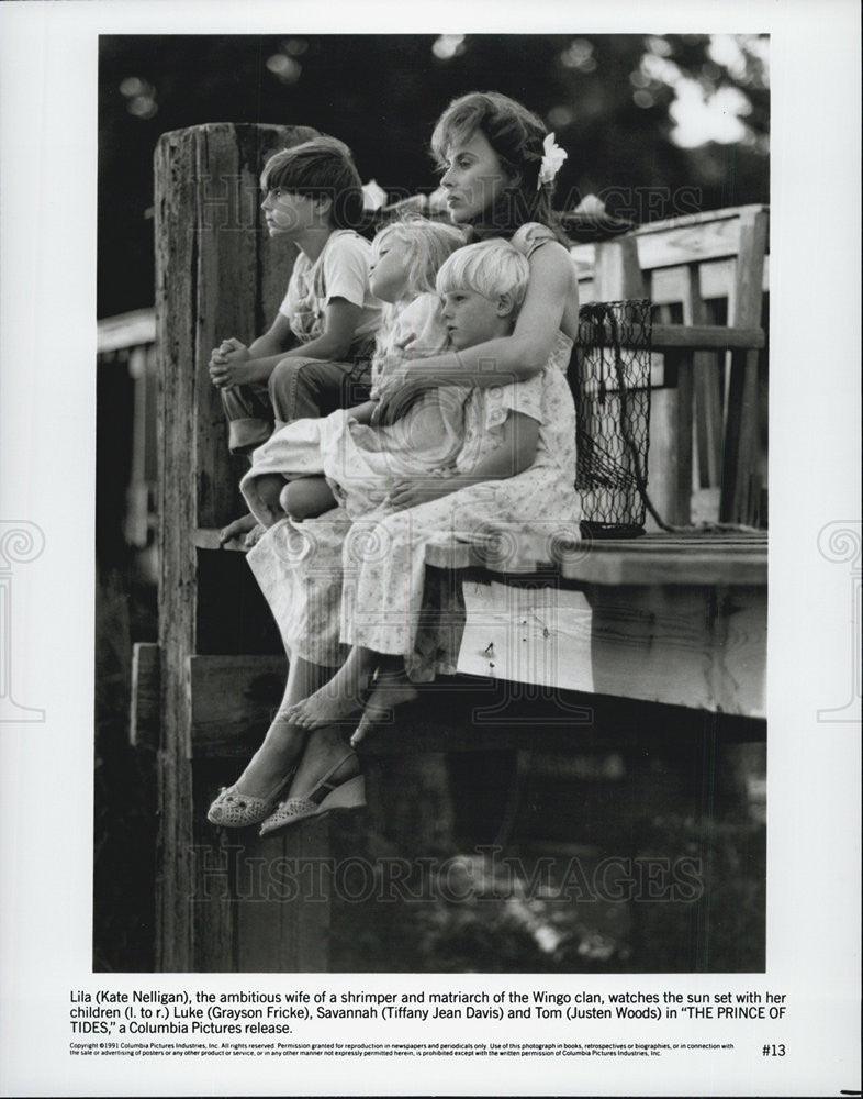 1991 Press Photo Kate Nelligan,  &amp; Justen Woods in &quot;The Prince of Tides&quot; - Historic Images