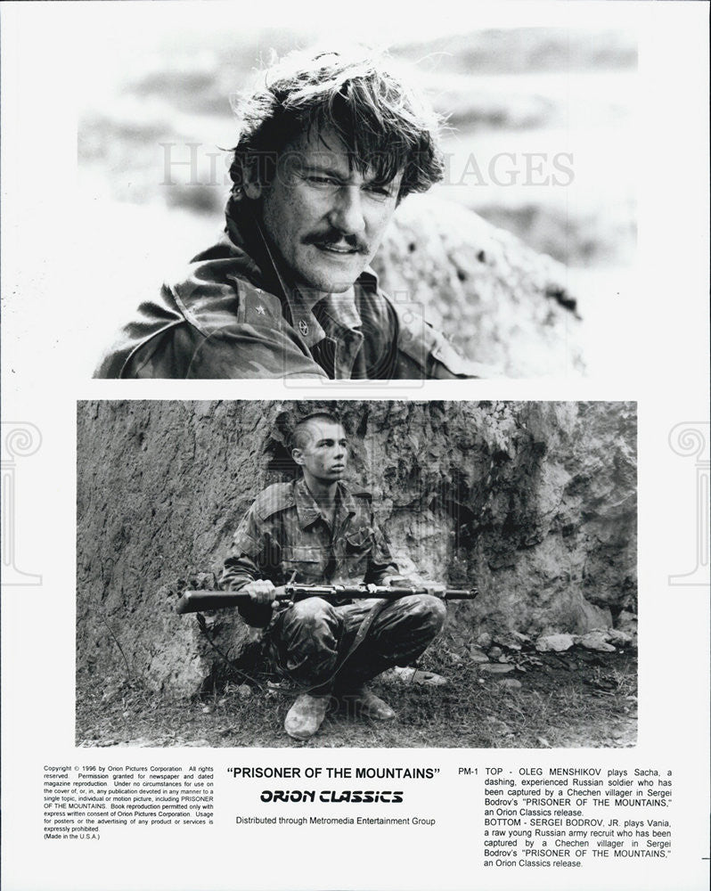 1996 Press Photo Prisoner Of The Mountains Oleg Menshikov Sergei Bodrov Jr. - Historic Images