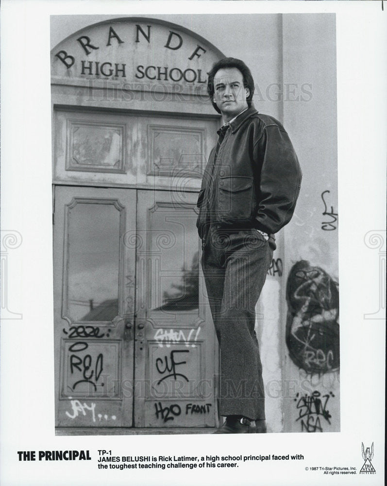 1987 Press Photo James Belushi in &quot;The Principal&quot; - Historic Images