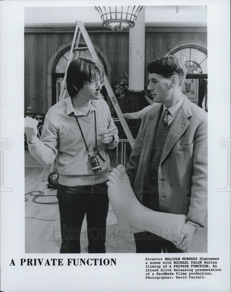 1984 Press Photo A Private Function director Malcolm Mowbray Michael Palin - Historic Images