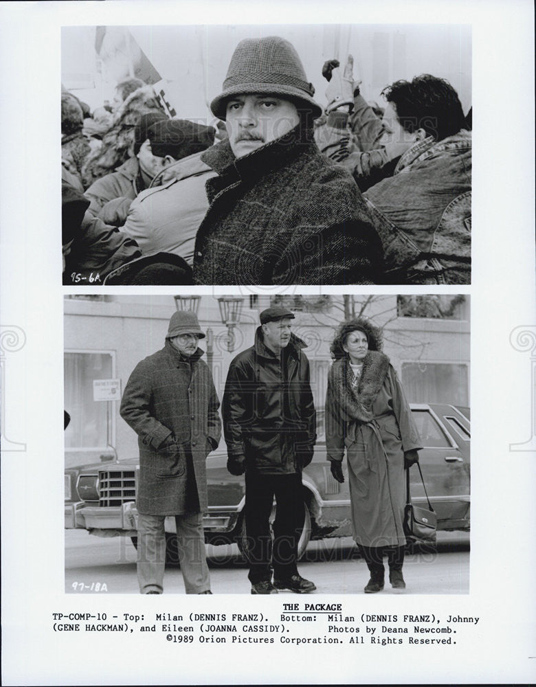 1989 Press Photo Dennis Franz Gene Hackman Joanna Cassidy Orion Pictures - Historic Images