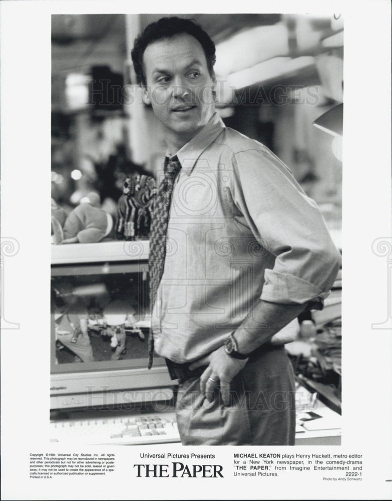 1994 Press Photo Actor Michael Keaton Starring In &quot;The Paper&quot; Universal Pictures - Historic Images