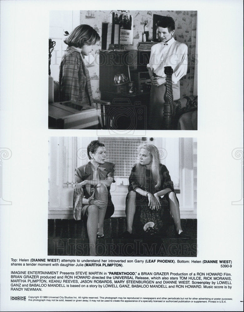 1989 Press Photo Dianne West,Leaf Phoenix,Martha Plimpton in "Parenthood" - Historic Images