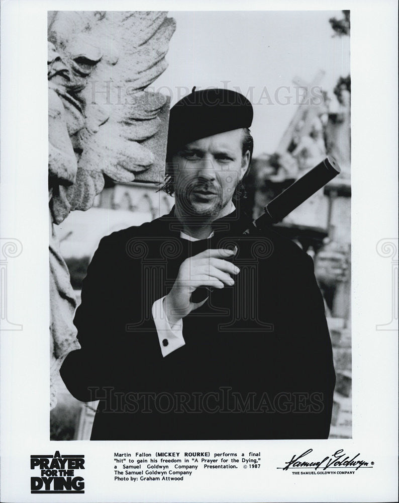 1987 Press Photo Mickey Rourke in &quot;A Prayer for the Dying&quot; - Historic Images