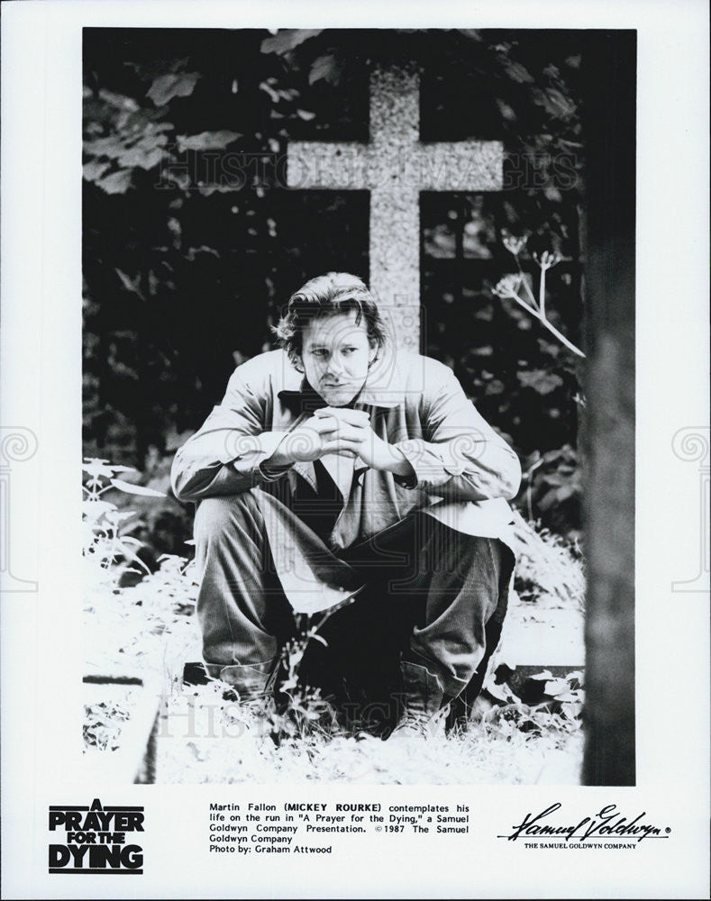 1987 Press Photo Mickey Rourke in &quot;A Prayer for the Dying&quot; - Historic Images