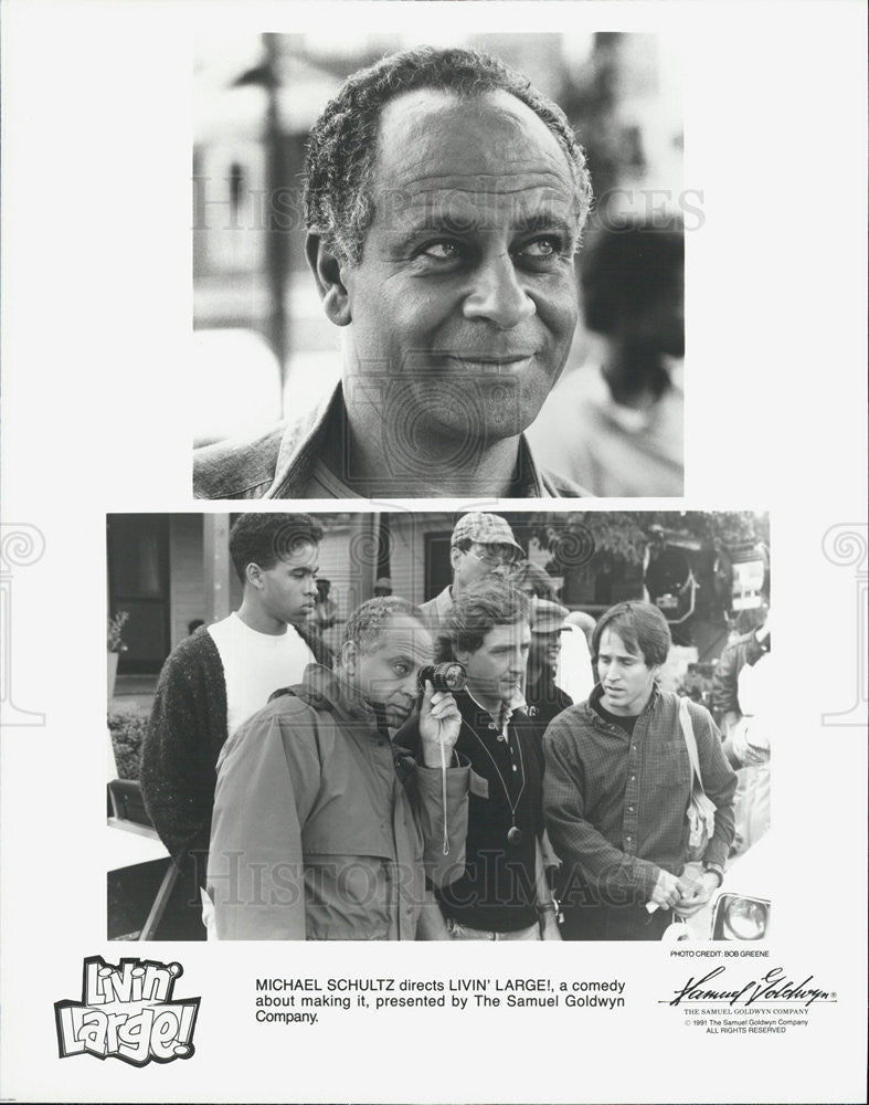 1991 Press Photo Director Michael Schultz on &quot;Livin Large&quot; - Historic Images