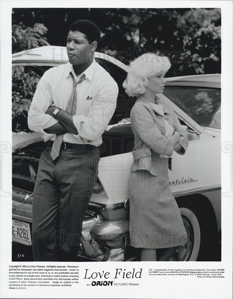 1992 Press Photo Dennis Haysbert &amp;Michelle Pfiefer in &quot;Love Field&quot; - Historic Images