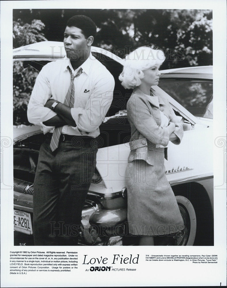 1992 Press Photo Michele Pfeifer &amp; Dennis Haysbert &quot;Love Field&quot; - Historic Images