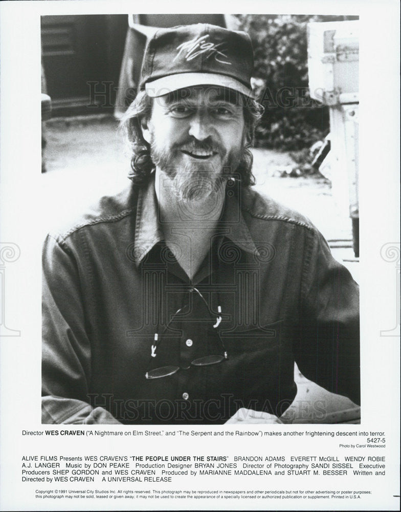 1991 Press Photo Director Wes Craven On Set Of Movie The People Under The Stairs - Historic Images