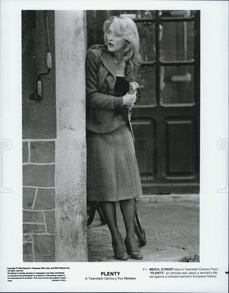 1985 Press Photo Actress Meryl Streep Stars In 20 Century Fox Movie Plenty - Historic Images