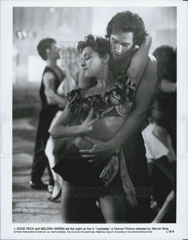 1990 Press Photo J. Eddie Peck And Melora Hardin In Warner Bros. Movie Lambada - Historic Images