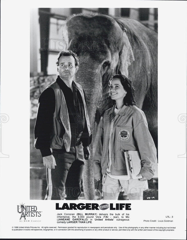 1996 Press Photo Bill Murray And Janeane Garofalo In Movie Larger Than Life - Historic Images