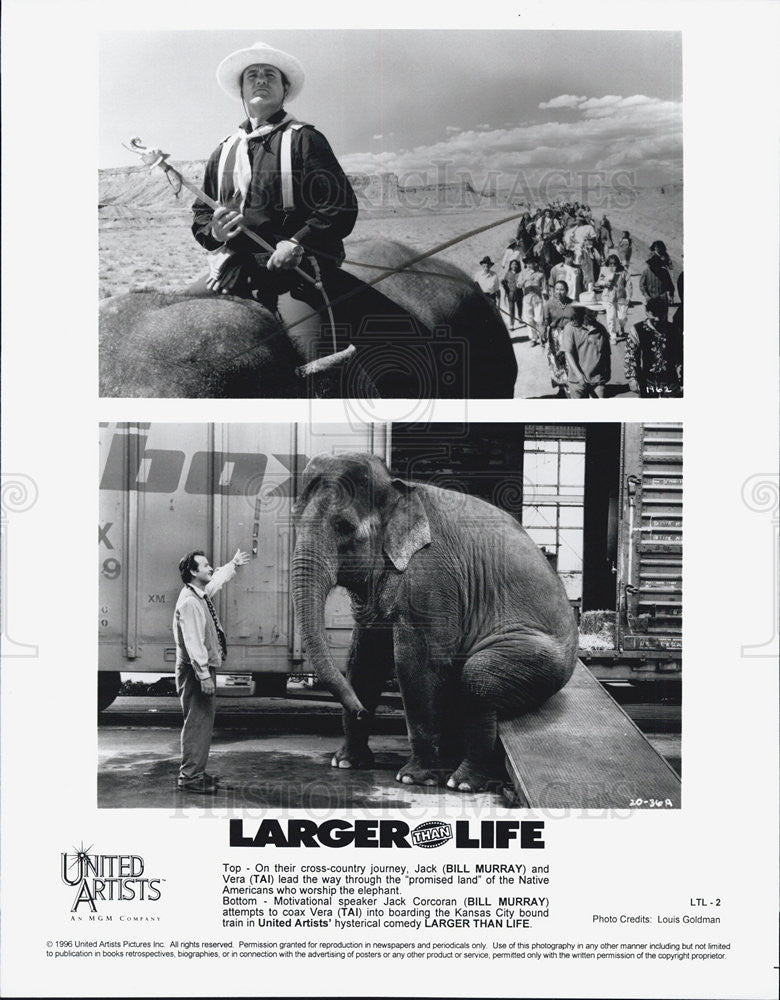 1996 Press Photo Larger then Life Bill Murray Movie - Historic Images