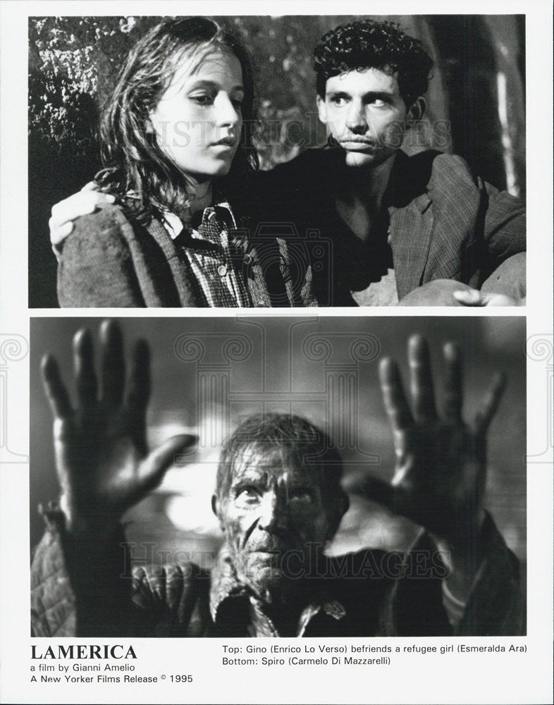 1995 Press Photo Actors Enrico Lo Verso, Esmeralda Ara And Carmelo De Mazzarelli - Historic Images