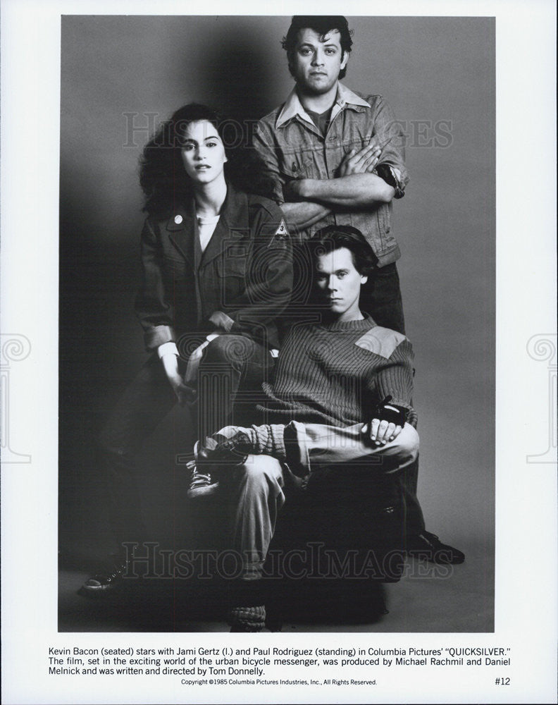 1985 Press Photo &quot;Quicksilver&quot; &quot;Kevin Bacon&quot; &quot;Paul Rodriguez&quot; - Historic Images