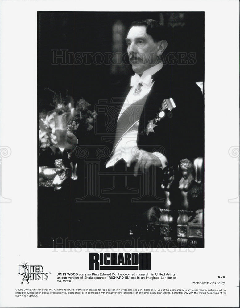 1995 Press Photo Actor John Wood Stars As King Edward IV Star In &quot;Richard II&quot; - Historic Images