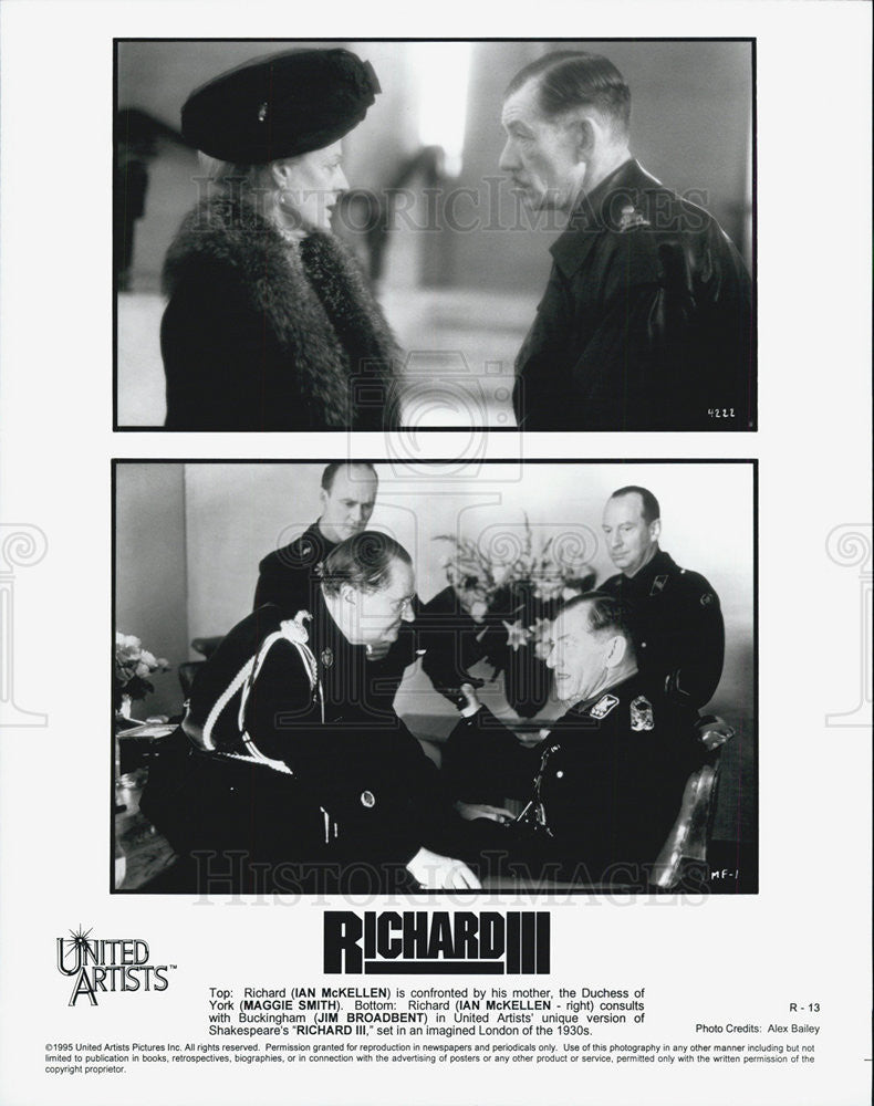 1995 Press Photo Actors Ian McKellen, Maggie Smith, And Jim Broadbent - Historic Images