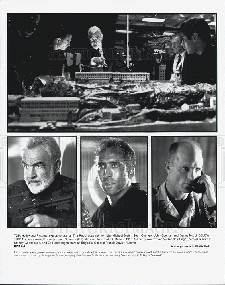 1995 Press Photo Sean Connery,John Spenser,Danny Nucci,Nicholas Cage &quot;The Rock&quot; - Historic Images