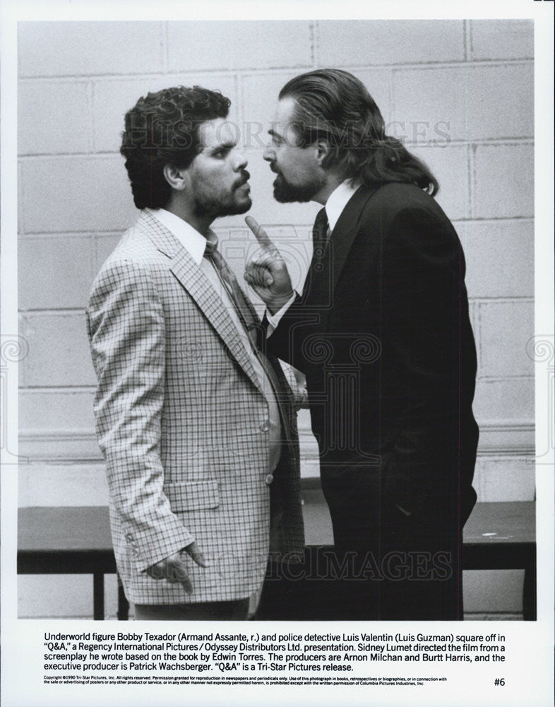 1990 Press Photo Armand Assante &amp; Luis Guzman in &quot;Q &amp; A&quot; - Historic Images