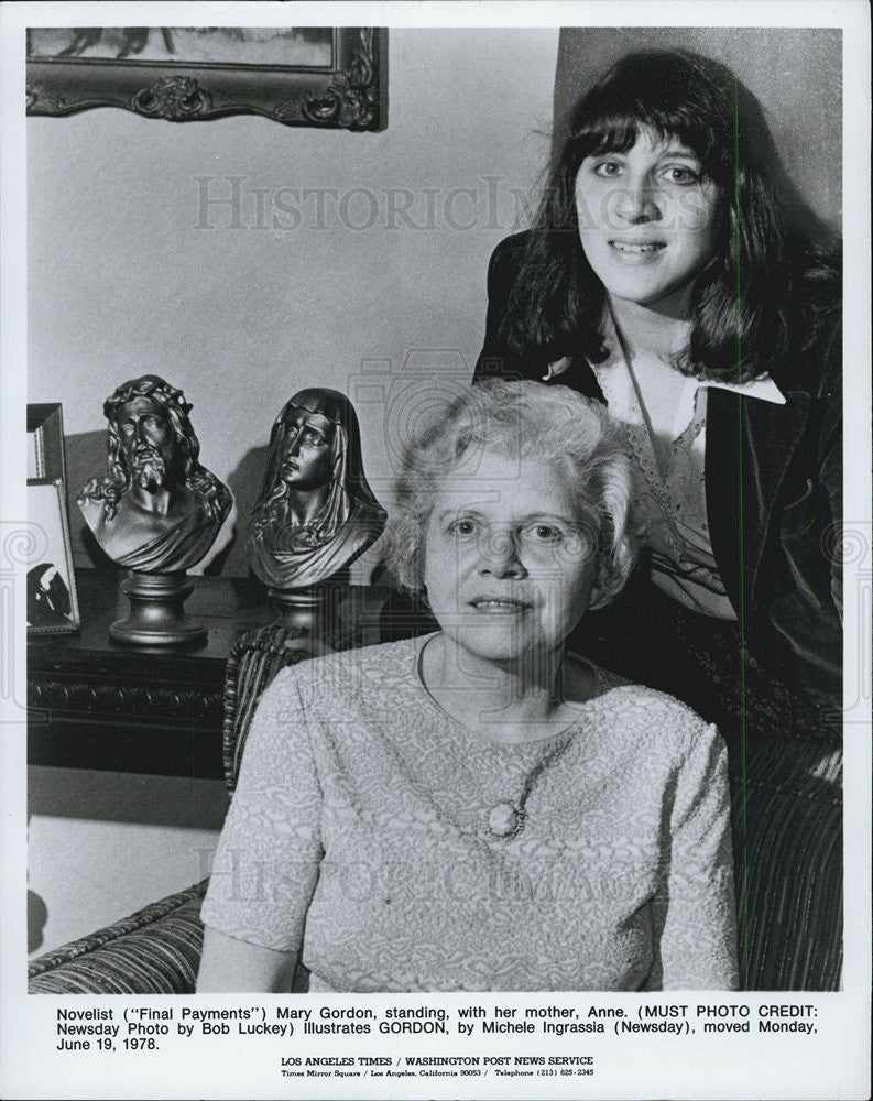 1978 Press Photo Author of &quot;Final Payments Mary Gordon &amp; her Mother Anne - Historic Images