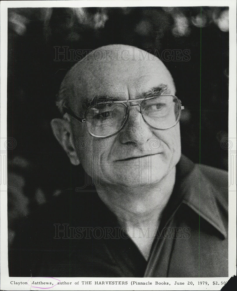 1979 Press Photo Clayton Mathews Author of &quot;The Harvesters&quot; - Historic Images