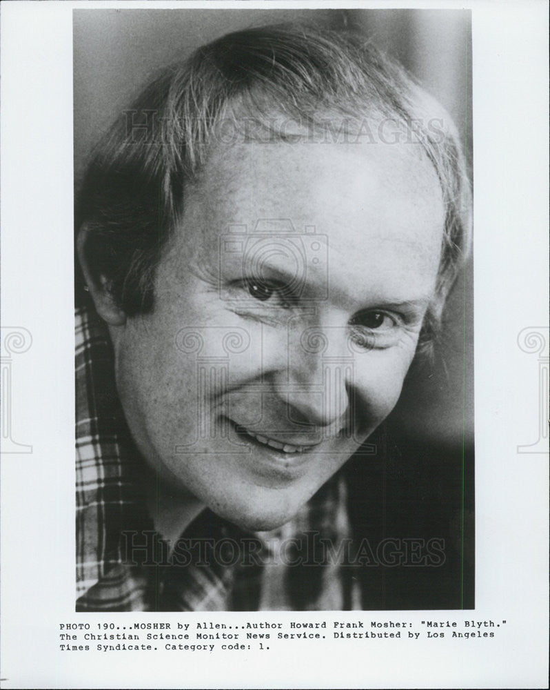 Press Photo Author Howard frank Mosher - Historic Images