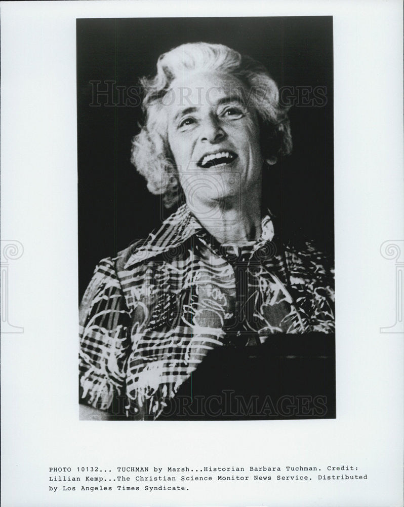 Press Photo Historian Barbara Tuchman Speaks To Audience During Lecture - Historic Images