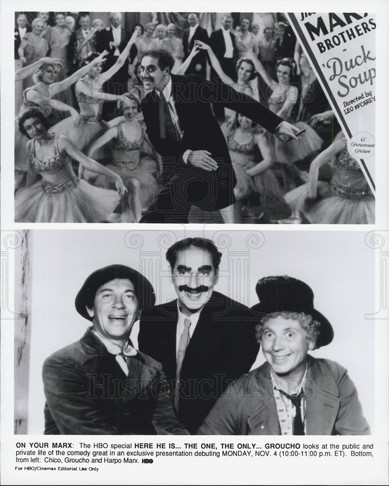 Press Photo HBO Special &quot;Here He Is..The One, The Only...Groucho&quot; Groucho Marx - Historic Images