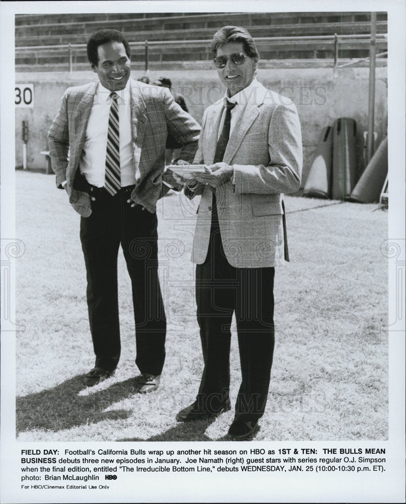 1984 Press Photo OJ Simpson &amp;Joe Namath - Historic Images